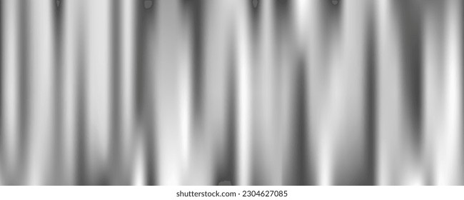 Silver foil background. Metal textured shiny gradient. Stainless glossy surface with reflection. Realistic chrome backdrop. Vector illustration