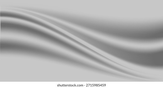 Silberner Folienhintergrund mit metallischer Spiegeltextur. Farbverlauf mit leichtem Glanz. Graues Aluminiumblech mit Reflexionen. Abstrakter, kühler Hintergrund aus Platin und Titan.

