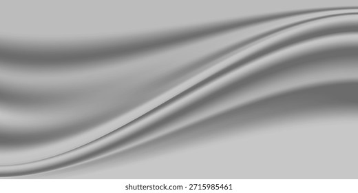 Silberner Folienhintergrund mit metallischer Spiegeltextur. Farbverlauf mit leichtem Glanz. Graues Aluminiumblech mit Reflexionen. Abstrakter, kühler Hintergrund aus Platin und Titan.

