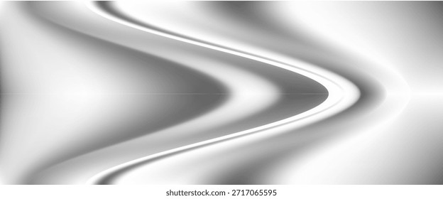 Silberner Folienhintergrund mit metallischer Spiegeltextur. Farbverlauf mit leichtem Glanz. Graues Aluminiumblech mit Reflexionen.