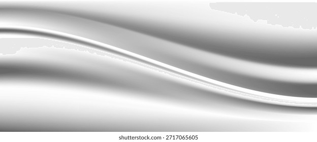 Silberner Folienhintergrund mit metallischer Spiegeltextur. Farbverlauf mit leichtem Glanz. Graues Aluminiumblech mit Reflexionen. Abstrakter, kühler Hintergrund aus Platin und Titan.

