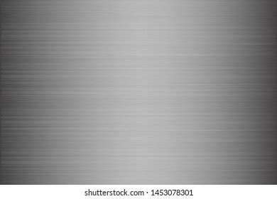 Silver foil scratched metallic texture vector icon for banner, ribbon, label. Grunge gradient background