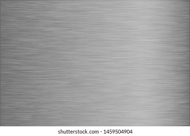 Silver foil scratched metallic texture vector icon for banner, ribbon, label. Grunge gray gradient background