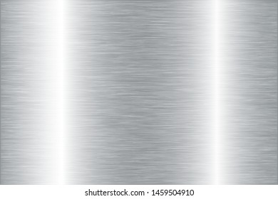 Silver foil scratched metallic texture vector icon for banner, ribbon, label. Grunge gray gradient background