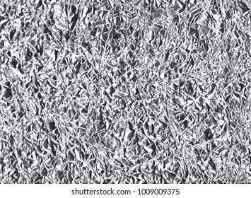 Silver foil texture background. Grey vector elegant, shiny and metal gradient template.