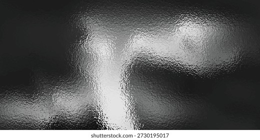 Silver foil texture background with light reflection. Vector realistic illustration of chrome metal surface with glitter gradient effect, abstract shiny texture, translucent glass, platinum wallpaper