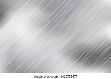 Silver foil texture monochrome background. Vector shiny and metal steel gradient backdrop. Metal background in black white grey colors. Silver texture surface.
