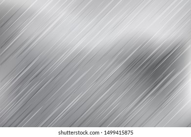 Silver foil texture monochrome background. Vector shiny and metal steel gradient backdrop. Metal background in black white grey colors. Silver texture surface.