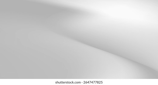 Silver foil wave background with metal mirror texture. Chrome gradient surface with light gloss simple modern art good