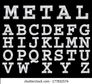Silver font vector illustration.