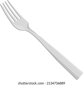 Silver fork, illustration, vector on a white background.