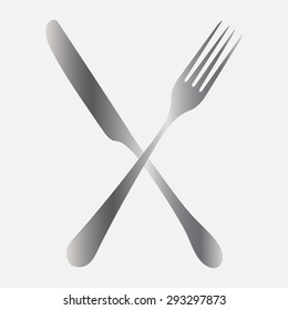 Silver fork and knife - illustration 