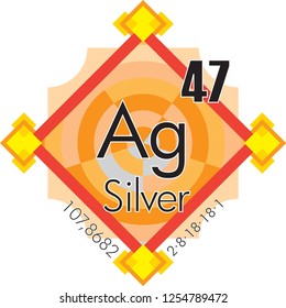 Silver form Periodic Table of Elements V3 - vector illustrator