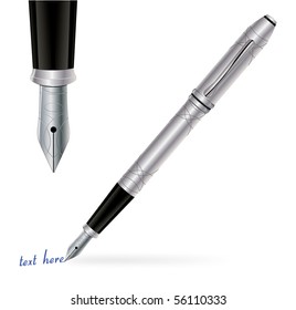 Silver fountain pen