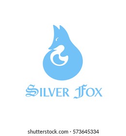 Silver Fox symbol - Abstract stylized fox drawing