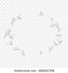 Vector transparente de fondo fractal plateado. Cartel en blanco del triángulo. Textura De Belleza Grizzly. Tecnología Shard. Plantilla de elemento gris.
