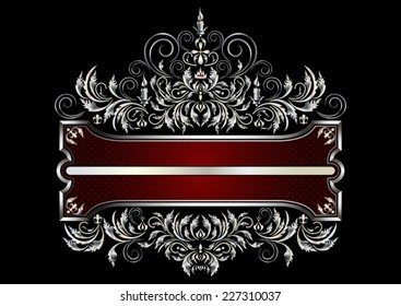 Silver frame with decor of the Victorian Style 