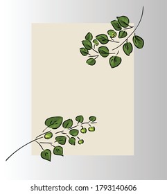 Silver Frame decorated with Lime branches