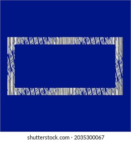 silver frame for design template. Elegant element for design in Eastern style, place for text.on a blue background. Lace vector illustration for invitations and greeting cards