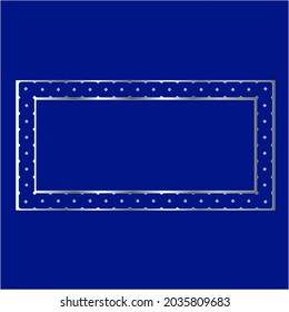 silver frame for design template. Elegant element for design in Eastern style, place for text.on a  blue background. Lace vector illustration for invitations and greeting cards