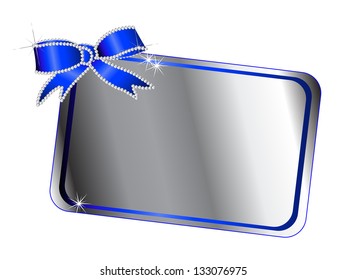 Silver frame with diamond ribbon
