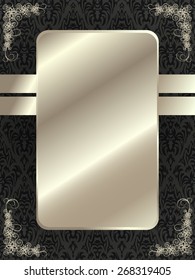 Silver frame with floral elements for your design