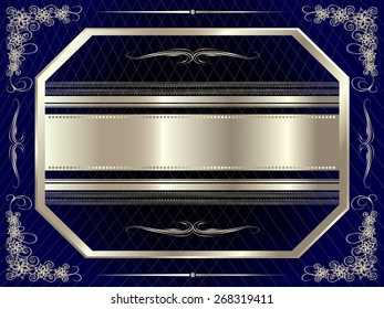 Silver frame with floral elements for your design