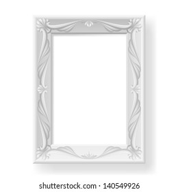 Silver frame. Illustration on white background for design.