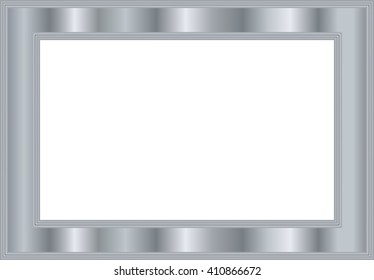 silver frame, metal silver, vector
