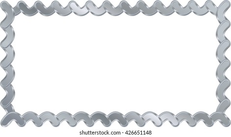 silver frame, metal silver, vector