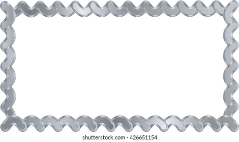 silver frame, metal silver, vector