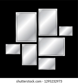 silver frame on black