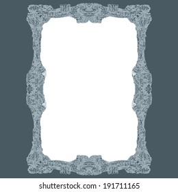 Silver frame on dark background