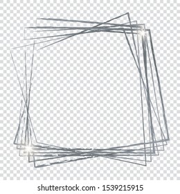 silver frame on transparent background