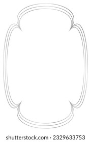 Silver frame with ornament isolated on white