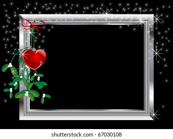 Silver frame and red glass heart