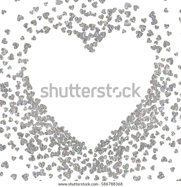 Download Silver Frame Scatter Confetti Shape Heart Stock Vector ...