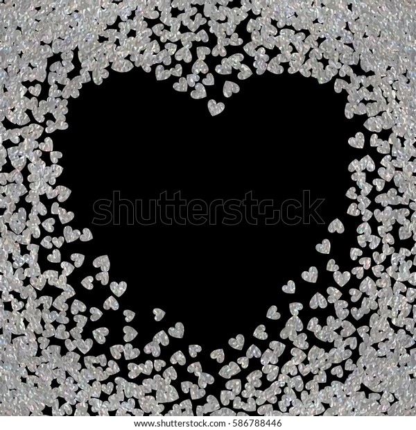 Download Silver Frame Scatter Confetti Shape Heart Stock Vector ...