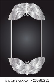 silver frame vector on wall. 