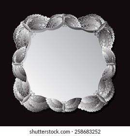 silver frame vector on wall. 
