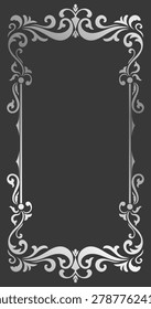 Silver frame with a vintage design and space for text.