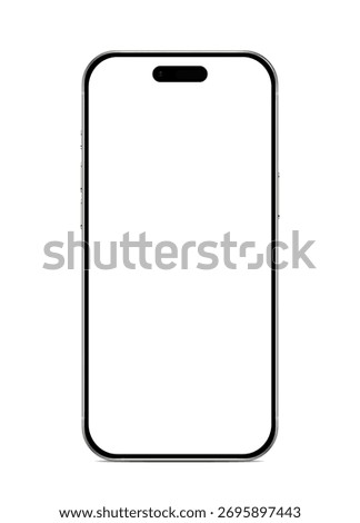 Silver Framed Smartphone with Blank White Screen for App Presentation