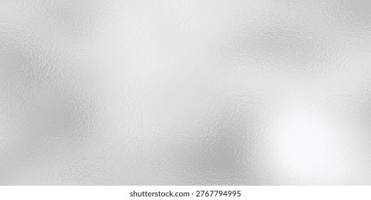 Silver Frosted Glass Texture Background, White Matte Foil Surface with Soft Metallic Grain