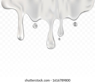 Silver Frosting Dripping Horizontal Border Transparent Stock Vector ...