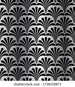 Diseño de fondo del patrón Art Déco Gatsby Plateado	
