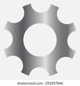 Silver Gear icon Vector illustration