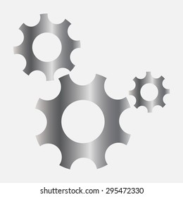 Silver Gear icon Vector illustration 