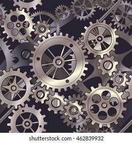 silver gear wheels pattern seamless