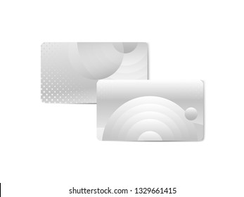 Silver geometric abstract patterned business card template vector