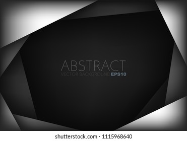 Silver geometric frame vector background with black space for text and background design